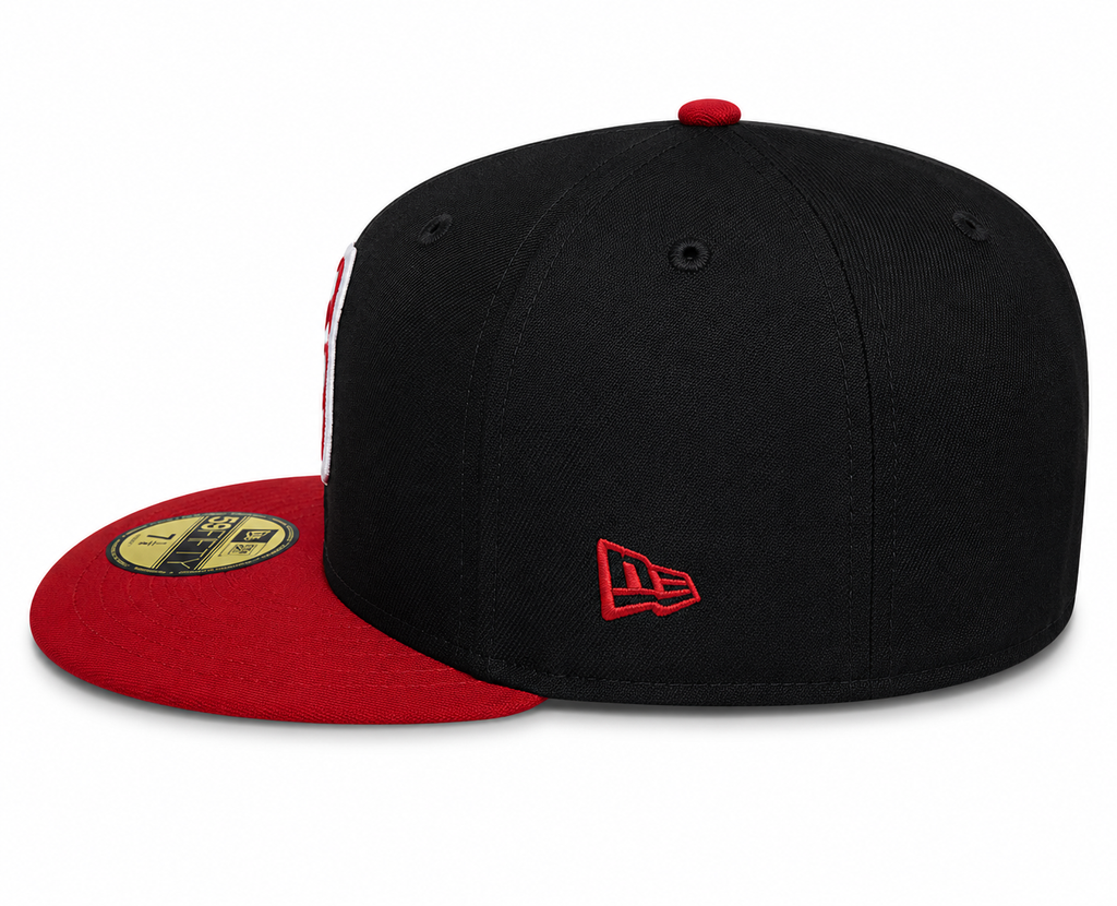 Iowa Cubs New Era MILB 2 Tone Black Red 59FIFTY Fitted Hat Official Team Hat Sports Fan Cap Official NFL Team Hat Football Fan Cap