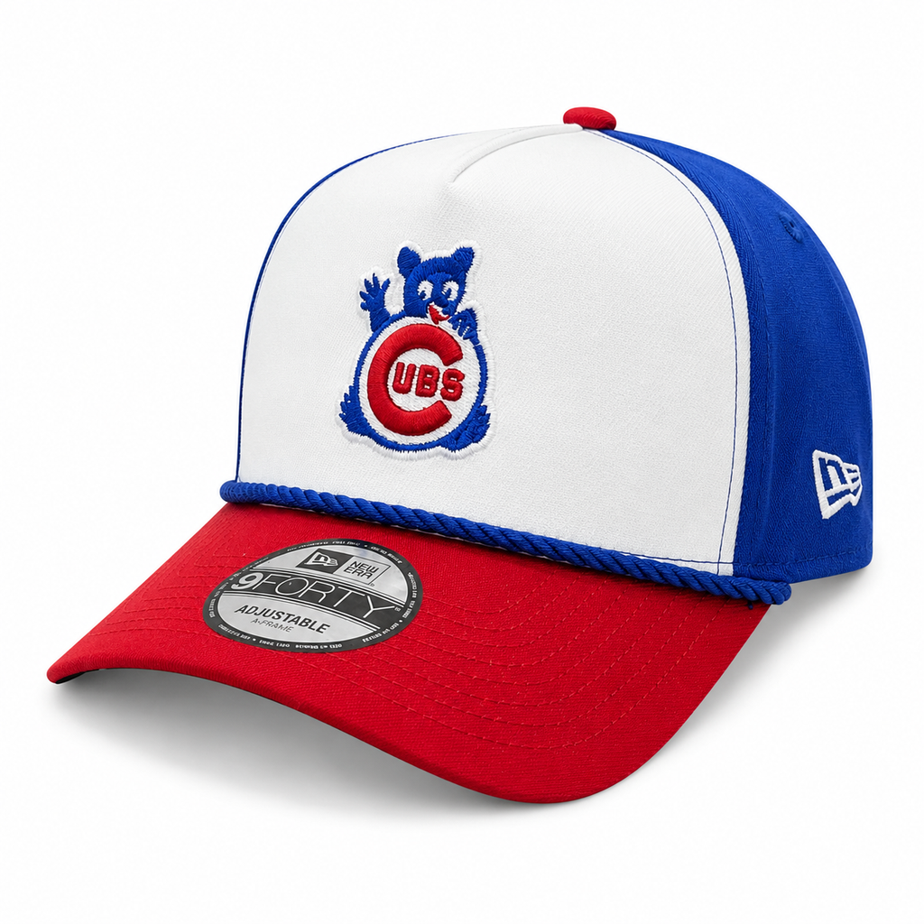 Chicago Cubs New Era Blue A-Frame 150th Anniversary Rope Waving Bear 9FIFTY Snapback Hat Official Team Hat Sports Fan Cap Official NFL Team Hat