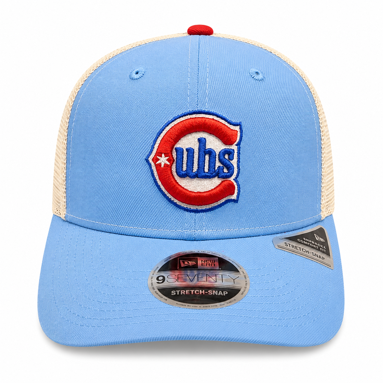 Chicago Cubs New Era Sky Blue Red Alternate 2 9SEVENTY Trucker Hat Official Team Hat Sports Fan Cap Official NFL Team Hat Football Fan Cap