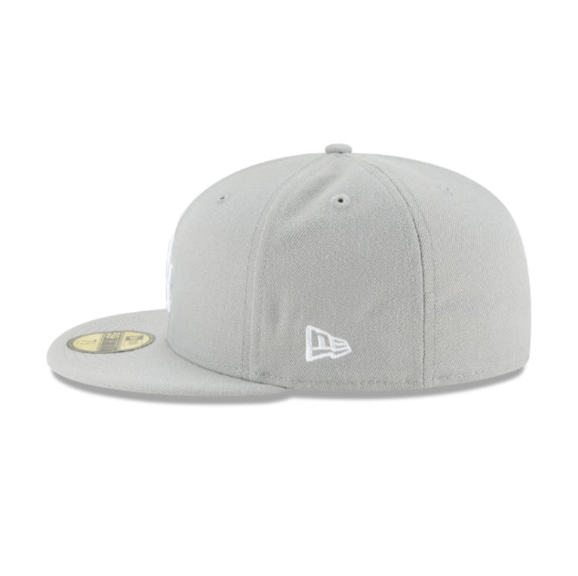 Los Angeles Dodgers MLB League Essential 59FIFTY Fitted New Era Gray White Official Team Hat Sports Fan Cap Official NFL Team Hat Football Fan Cap