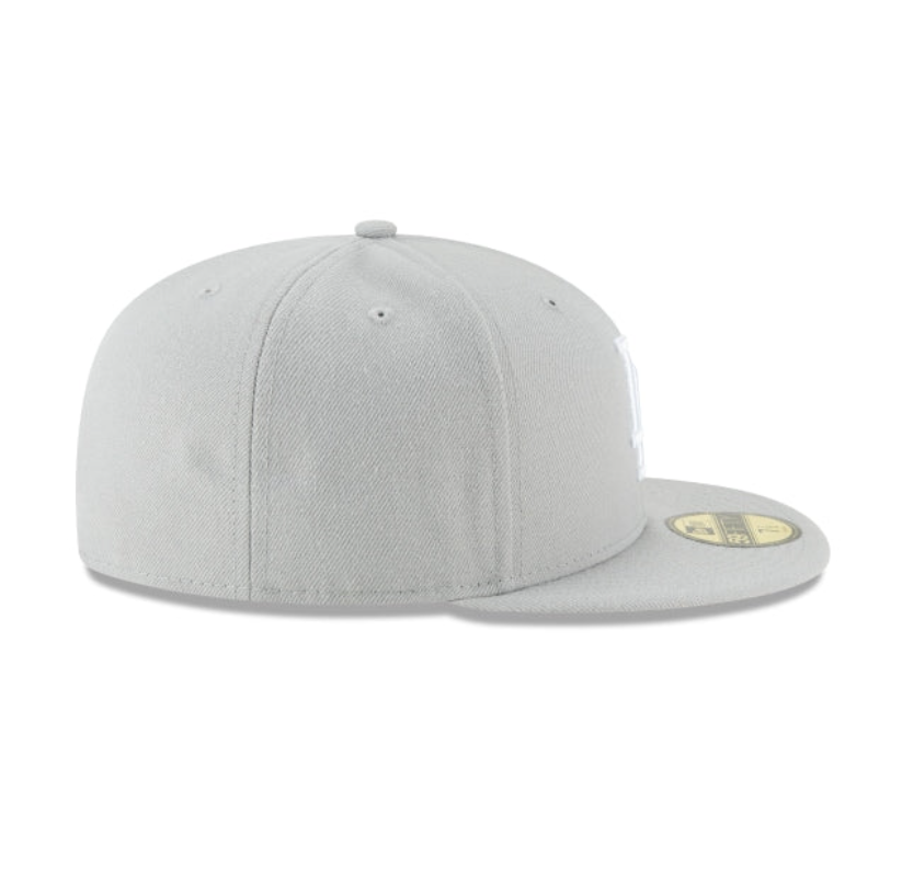 Los Angeles Dodgers MLB League Essential 59FIFTY Fitted New Era Gray White Official Team Hat Sports Fan Cap Official NFL Team Hat Football Fan Cap
