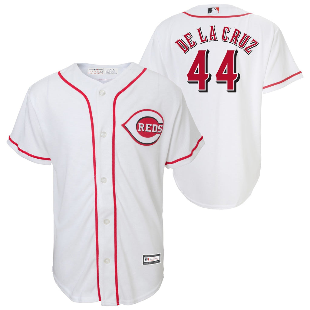Youth Cincinnati Reds Elly De La Cruz MLB Home Replica Screen Print Jersey Official Team Jersey Sports Fan Apparel Official NFL Team Jersey Football