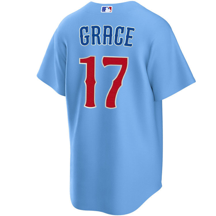 NIKE Men s Chicago Cubs Mark Grace 17 Light Blue 2nd Alternate Replica Jersey Official Team Jersey Sports Fan Apparel Official NFL Team Jersey