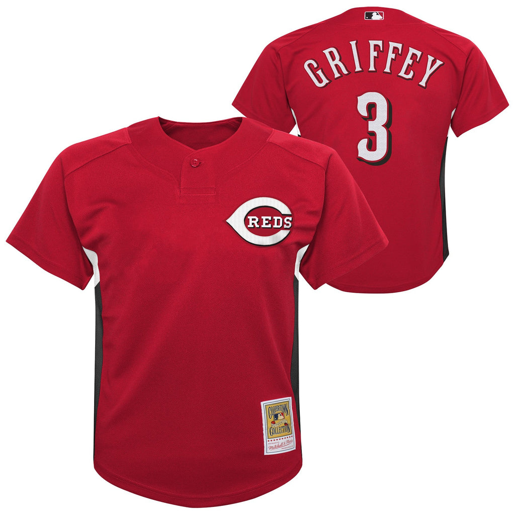Youth Cincinnati Reds Ken Griffey Jr Mitchell And Ness Red 2007 Cooperstown Collection Batting Practice Jersey Official Team Jersey Sports Fan