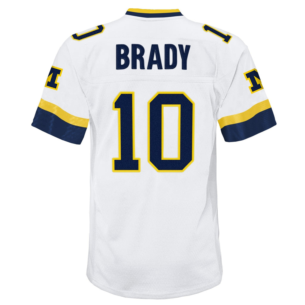 Youth Tom Brady #10 Michigan Wolverines 1999  White Mitchell & Ness Legacy NCAA Jersey