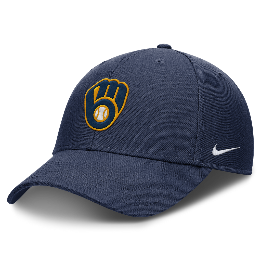 Milwaukee Brewers Nike Navy Club Adjustable Hat Official Team Hat Sports Fan Cap Official NFL Team Hat Football Fan Cap