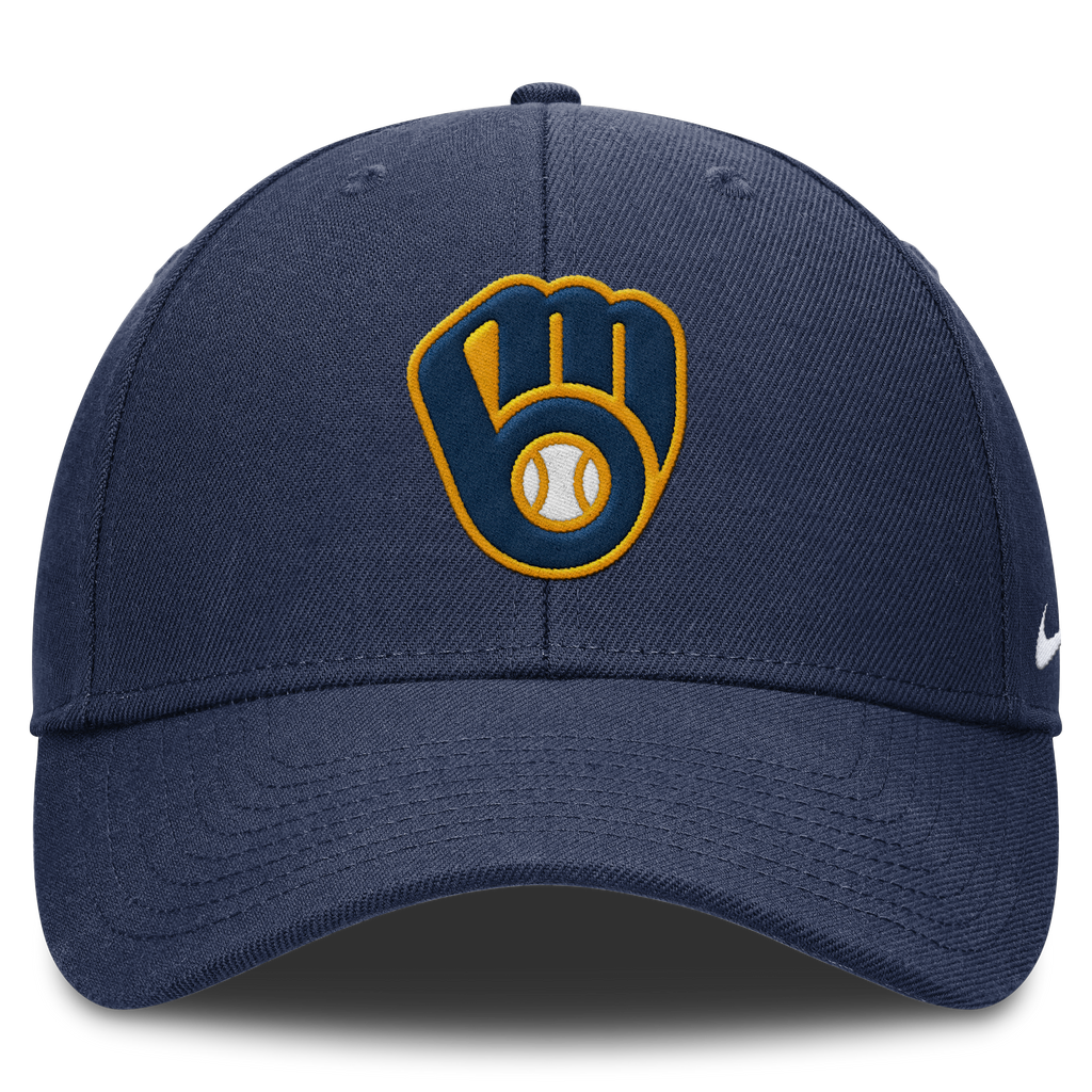 Milwaukee Brewers Nike Navy Club Adjustable Hat Official Team Hat Sports Fan Cap Official NFL Team Hat Football Fan Cap