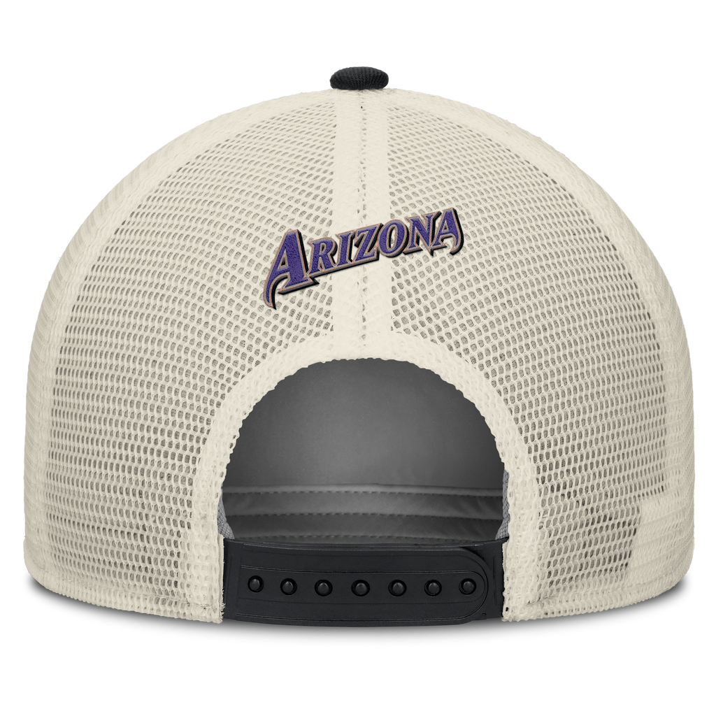 Arizona Diamondbacks Nike Rise Black Adjustable Snapback Trucker Hat Official Team Hat Sports Fan Cap Official NFL Team Hat Football Fan Cap