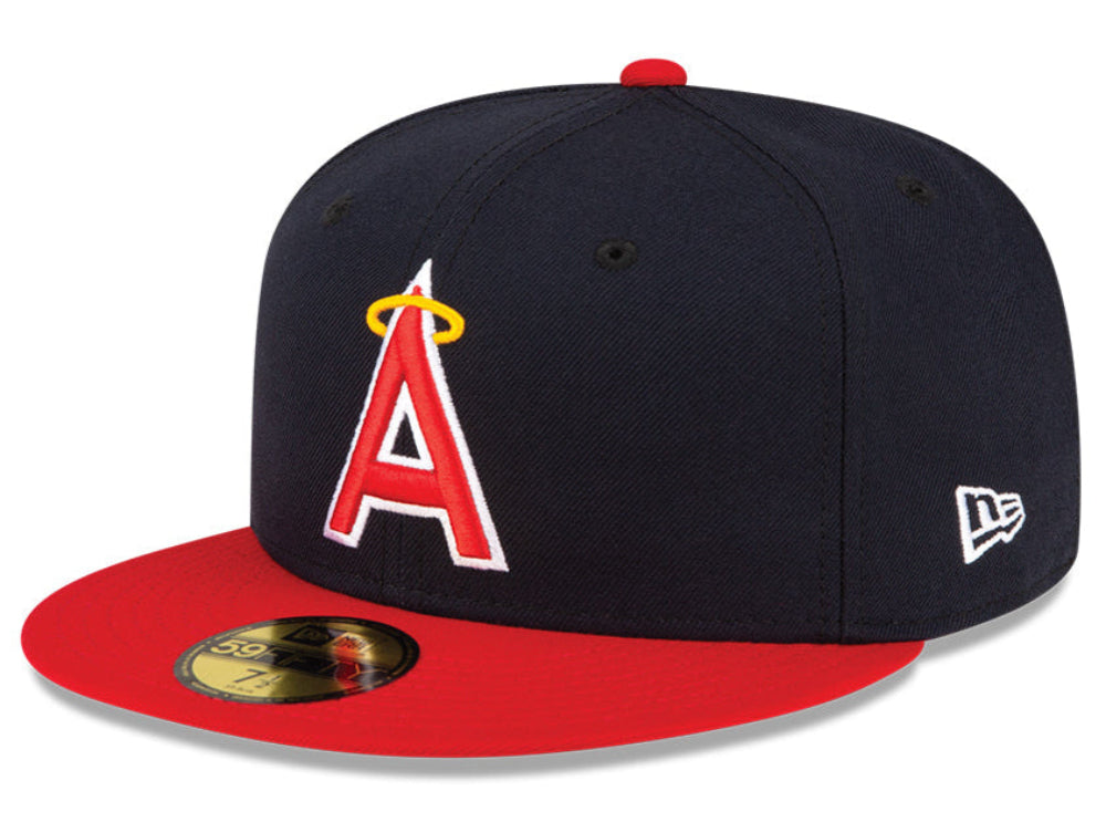 Men s Anaheim Angels New Era Navy Red Alternate On-Field 59FIFTY Fitted Hat Official Team Hat Sports Fan Cap Official NFL Team Hat Football Fan Cap