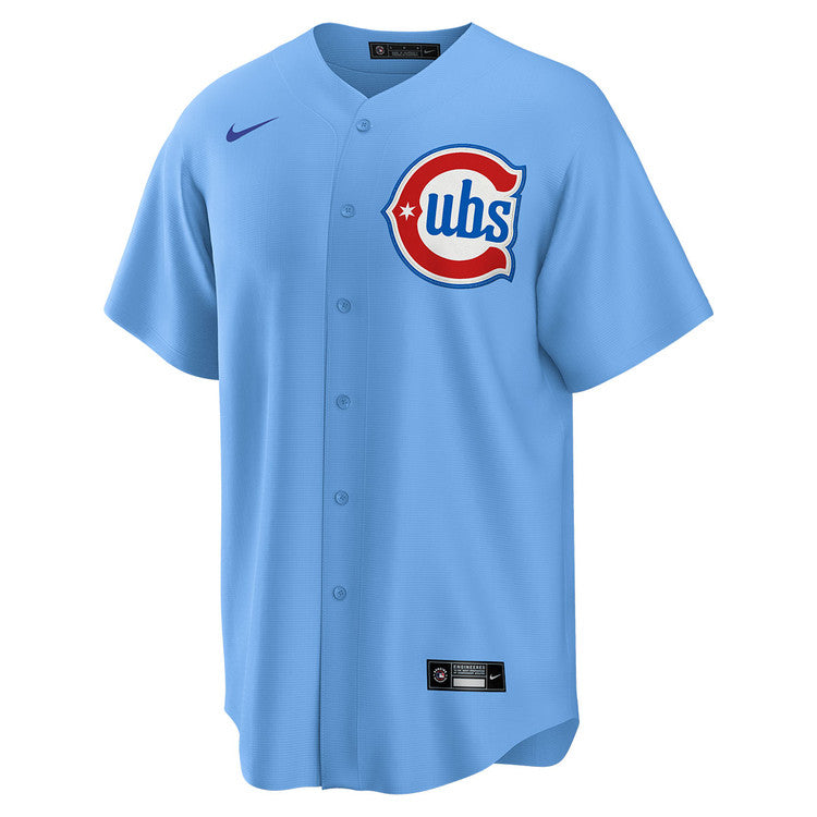 NIKE Men s Chicago Cubs Pete Crow-Armstrong 4 Light Blue 2nd Alternate Replica Jersey Official Team Jersey Sports Fan Apparel Official NFL Team