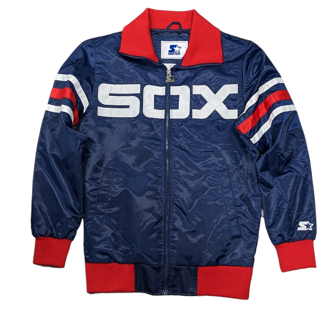 Men s Chicago White Sox The Captain II Cooperstown Collection Navy Starter Varsity Jacket Official Team Hat Sports Fan Cap Official NFL Team Hat