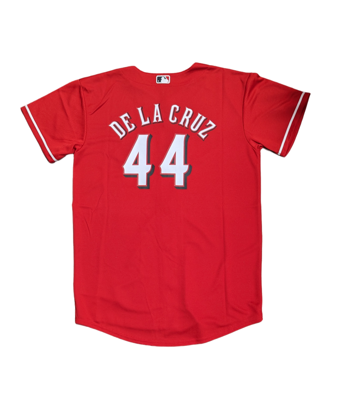 Youth Cincinnati Reds Elly De La Cruz MLB Red Alternate Screen Print Replica Jersey Official Team Jersey Sports Fan Apparel Official NFL Team Jersey