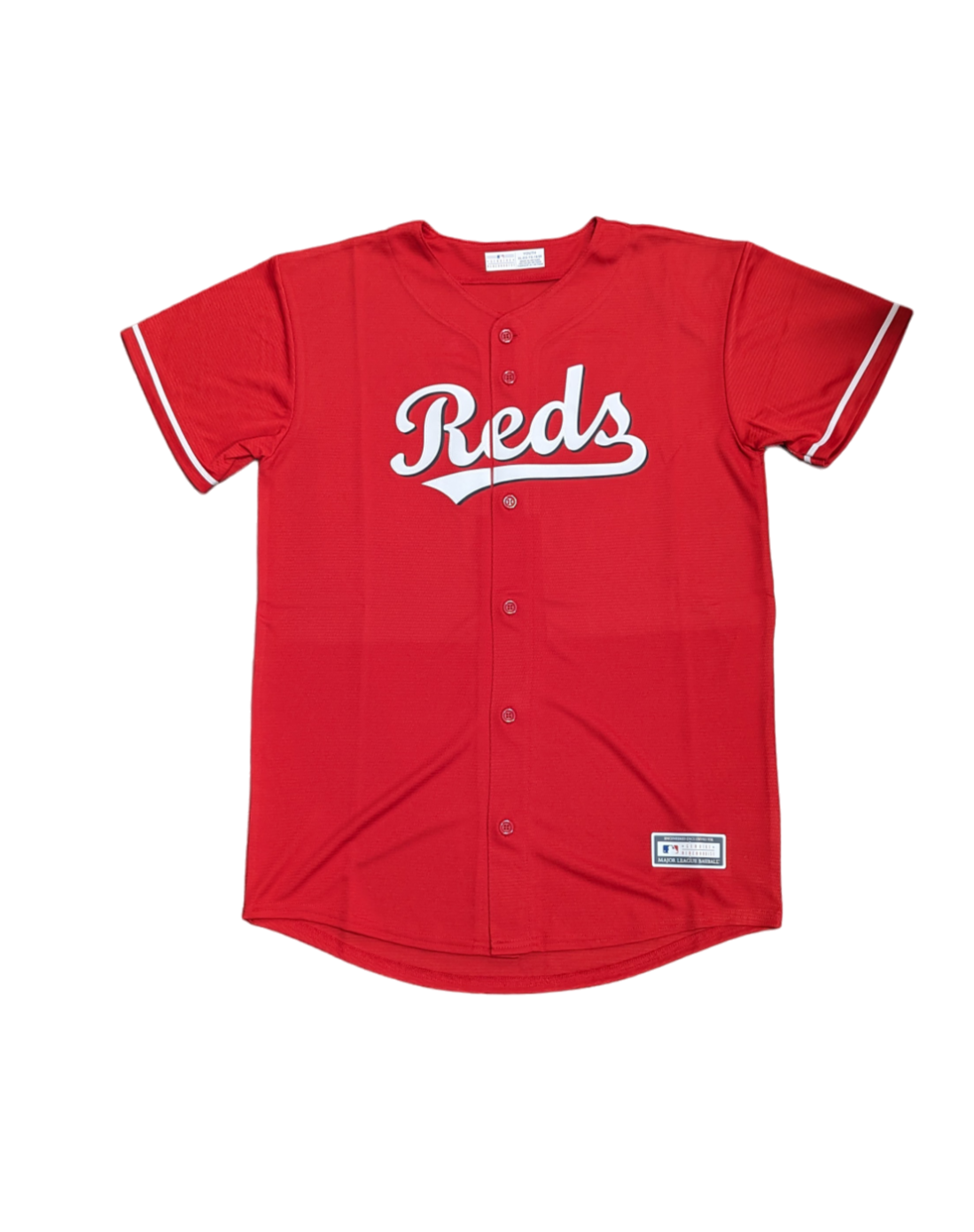 Youth Cincinnati Reds Elly De La Cruz MLB Red Alternate Screen Print Replica Jersey Official Team Jersey Sports Fan Apparel Official NFL Team Jersey
