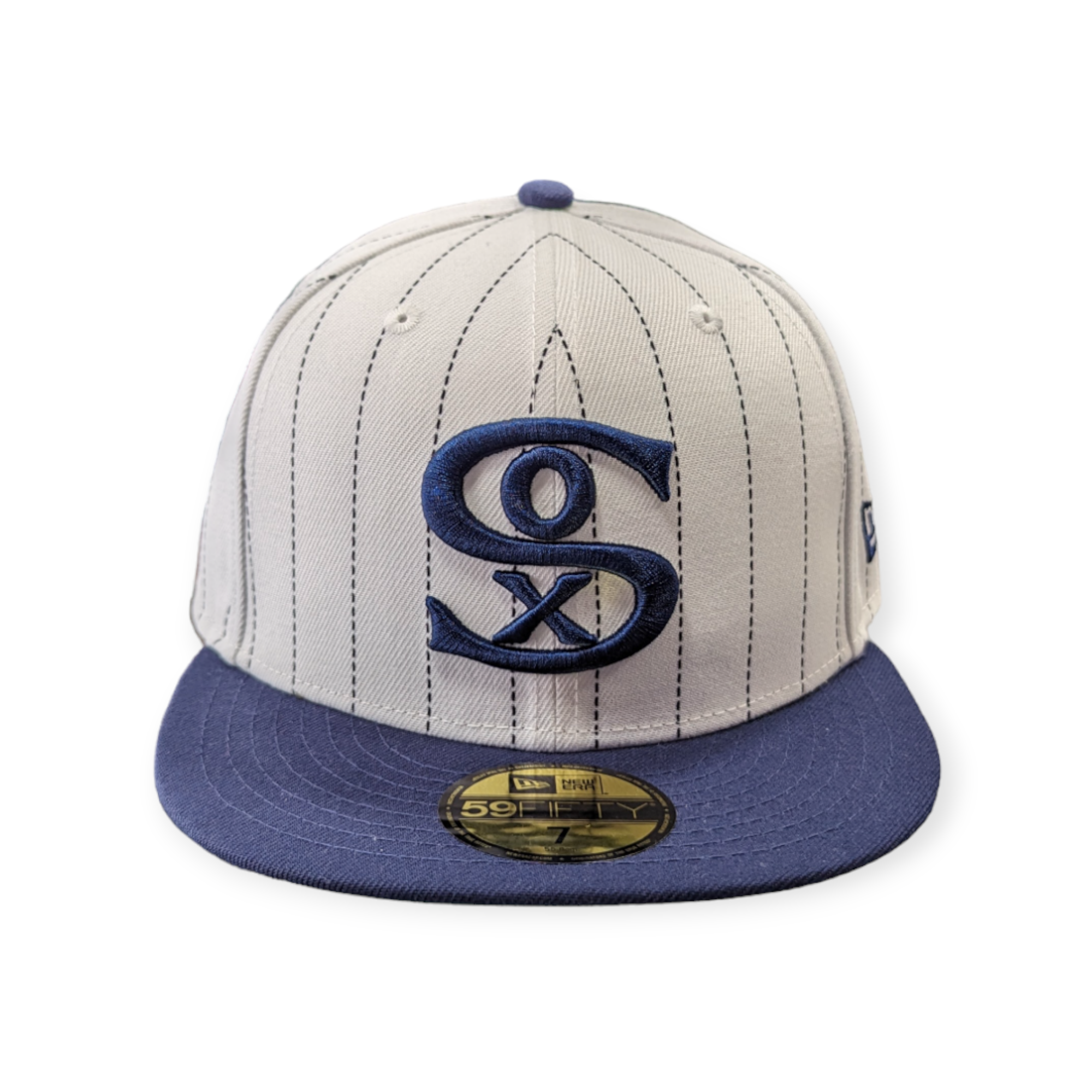 Chicago White Sox 1917 New Era Cooperstown Classics White Navy 59FIFTY Fitted Hat Official Team Hat Sports Fan Cap Official NFL Team Hat Football Fan