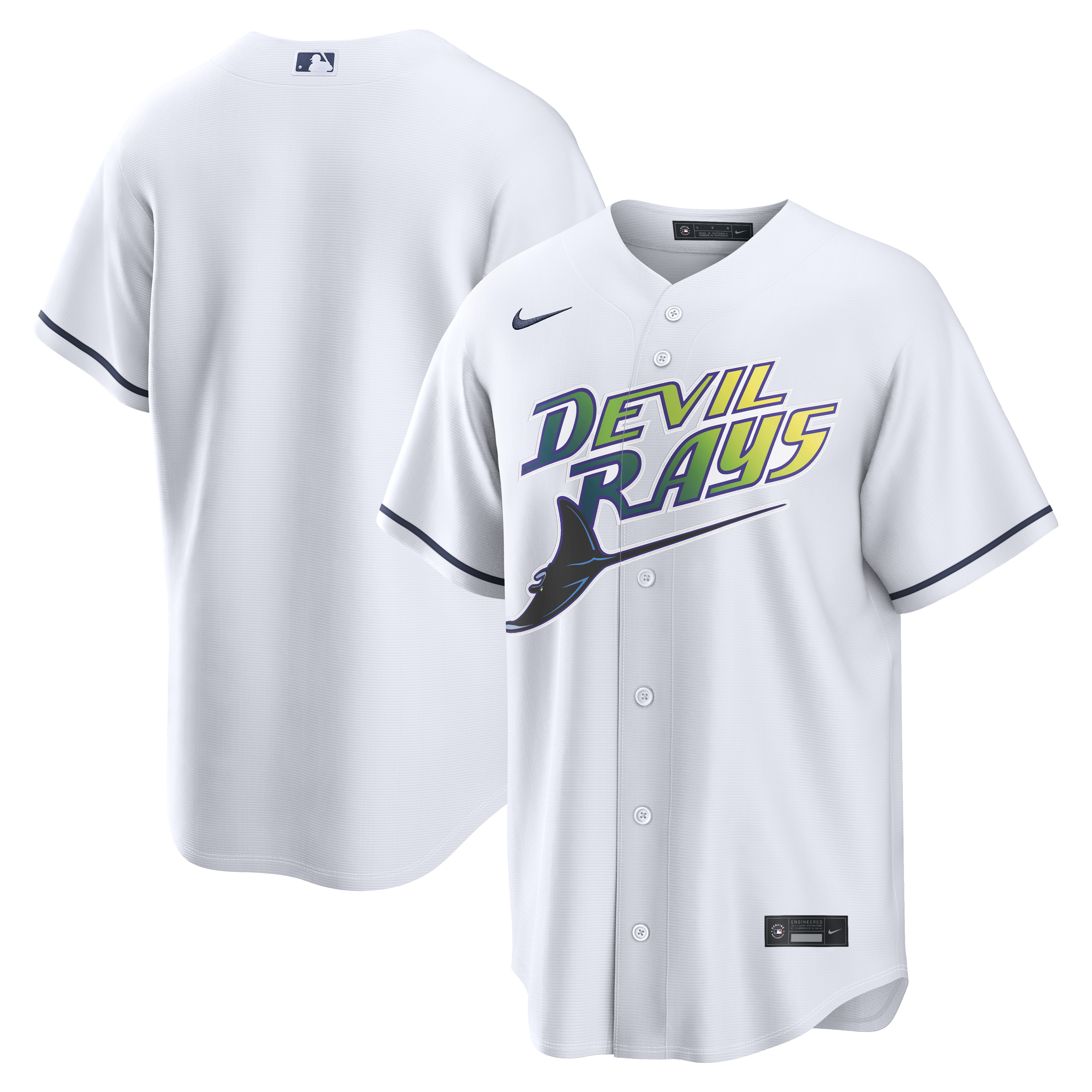 Men s Tampa Bay Devil Rays Nike White Home Replica Team Jersey Official Team Jersey Sports Fan Apparel Official NFL Team Jersey Football Fan Apparel