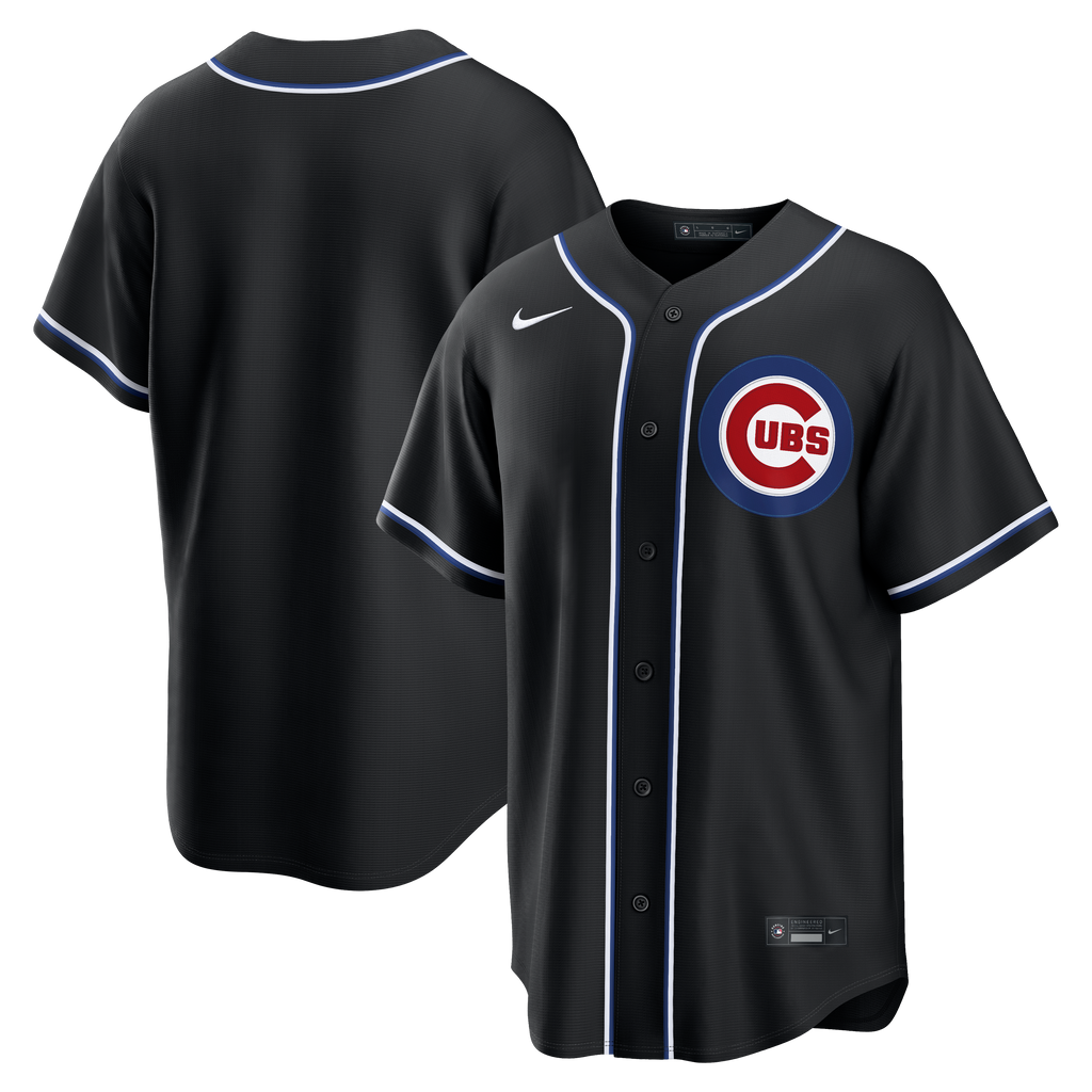 Men s Chicago Cubs Nike Black Carbon Blank Replica Jersey Official Team Jersey Sports Fan Apparel Official NFL Team Jersey Football Fan Apparel