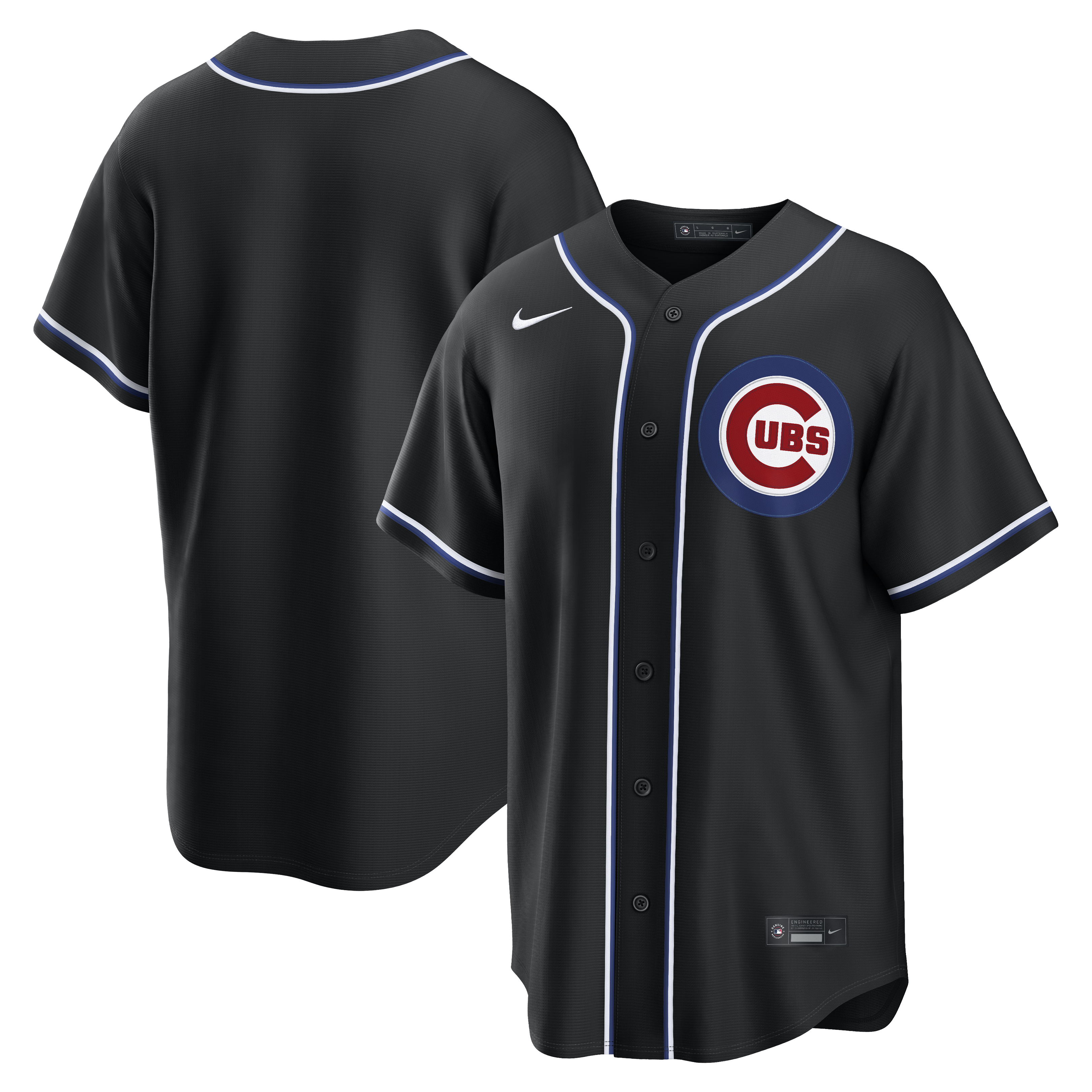 Men s Chicago Cubs Nike Black Carbon Blank Replica Jersey Official Team Jersey Sports Fan Apparel Official NFL Team Jersey Football Fan Apparel