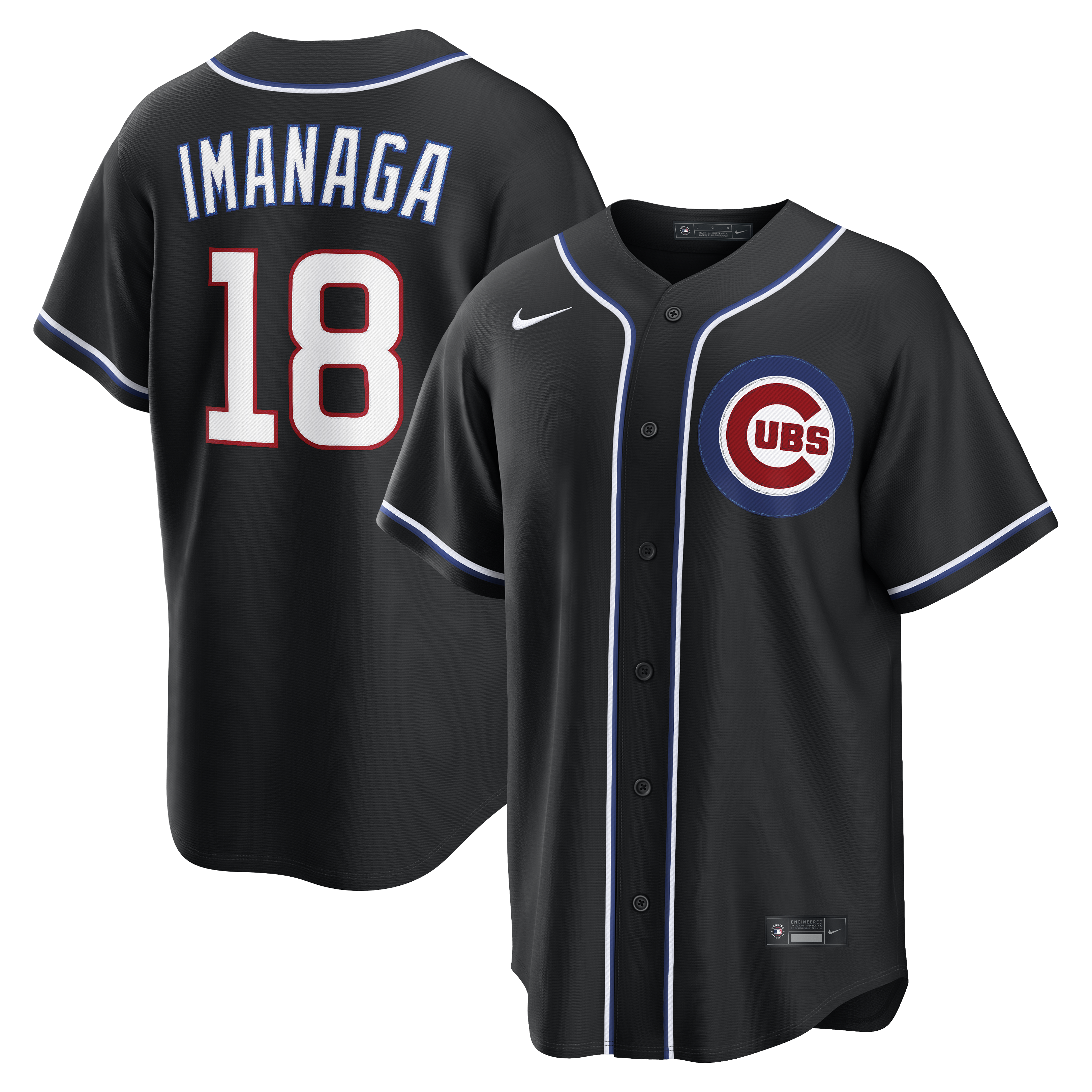 Men s Chicago Cubs Shota Imanaga Nike Black Carbon Replica Jersey Official Team Jersey Sports Fan Apparel Official NFL Team Jersey Football Fan