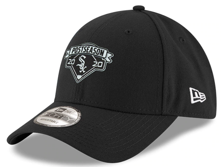 Men s Chicago White Sox New Era Black 2020 Postseason Locker Room 9FORTY Adjustable Hat Official Team Hat Sports Fan Cap Official NFL Team Hat