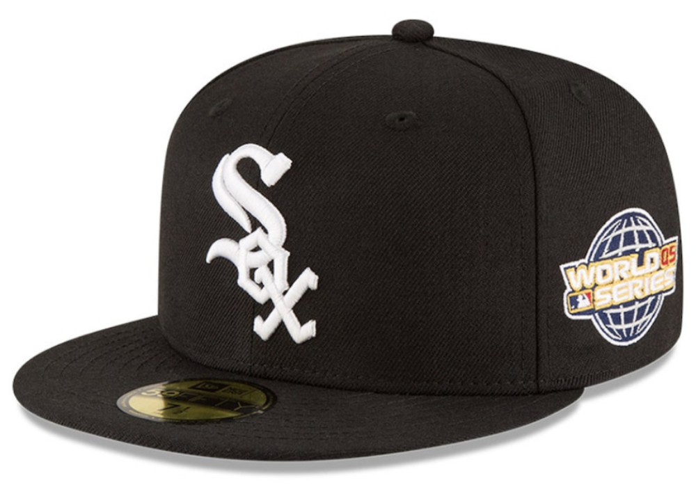 Chicago White Sox New Era 2005 World Series Wool 59FIFTY Fitted Hat - Black Official Team Hat Sports Fan Cap Official NFL Team Hat Football Fan Cap