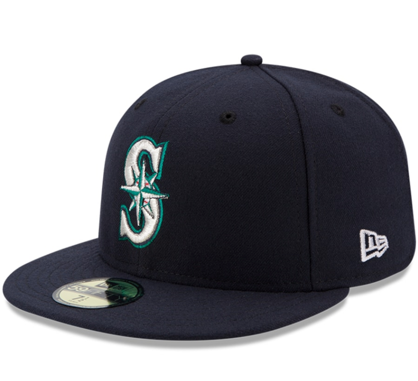 Men s Seattle Mariners New Era Navy Authentic Collection On Field 59FIFTY Fitted Hat Official Team Hat Sports Fan Cap Official NFL Team Hat Football