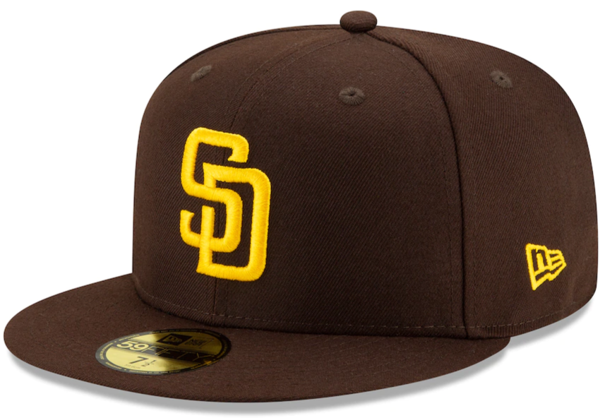 Men s San Diego Padres New Era Brown Authentic Collection On-Field 59FIFTY Fitted Hat Official Team Hat Sports Fan Cap Official NFL Team Hat Football