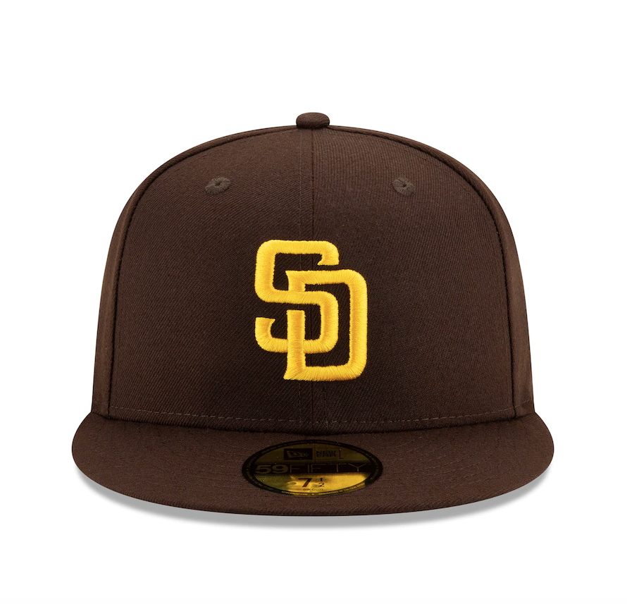 Men s San Diego Padres New Era Brown Authentic Collection On-Field 59FIFTY Fitted Hat Official Team Hat Sports Fan Cap Official NFL Team Hat Football