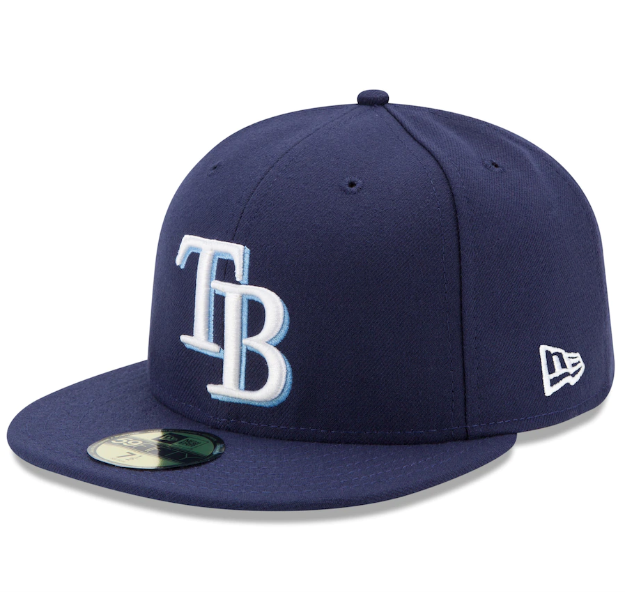 Men s Tampa Bay Rays New Era Navy Game Authentic Collection On-Field 59FIFTY Fitted Hat Official Team Hat Sports Fan Cap Official NFL Team Hat