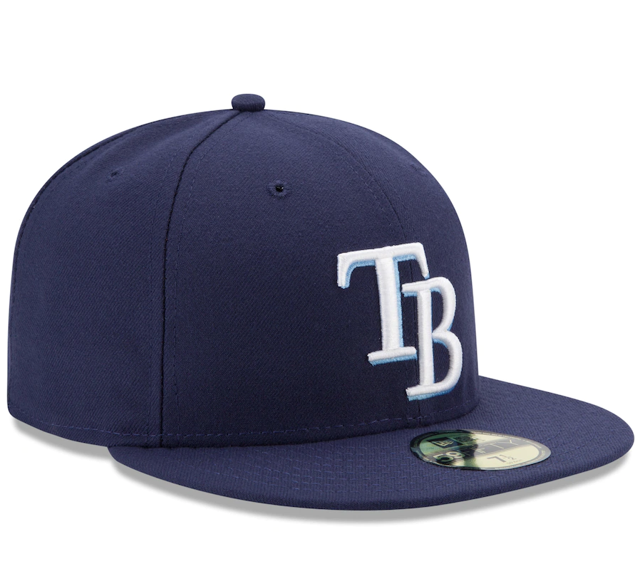 Men s Tampa Bay Rays New Era Navy Game Authentic Collection On-Field 59FIFTY Fitted Hat Official Team Hat Sports Fan Cap Official NFL Team Hat