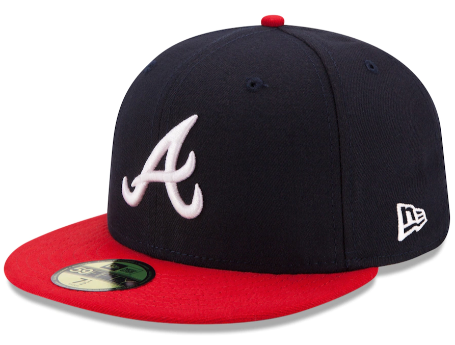 Men s Atlanta Braves New Era Navy Red Home Authentic Collection On-Field 59FIFTY Fitted Hat Official Team Hat Sports Fan Cap Official NFL Team Hat
