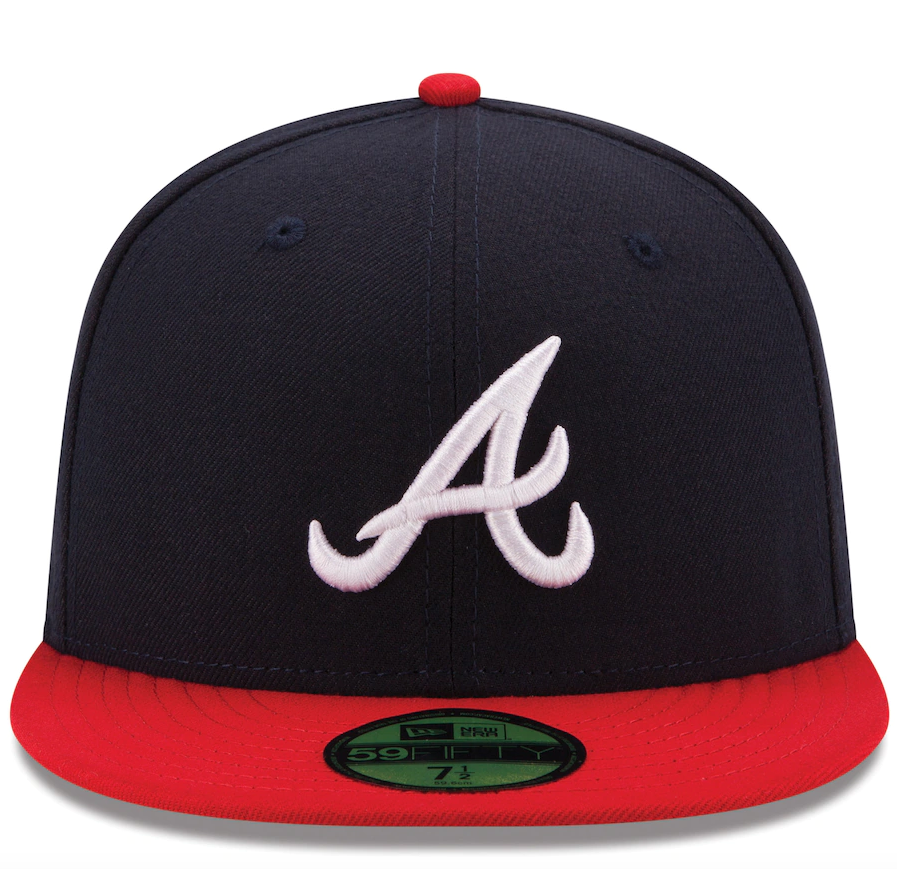 Men s Atlanta Braves New Era Navy Red Home Authentic Collection On-Field 59FIFTY Fitted Hat Official Team Hat Sports Fan Cap Official NFL Team Hat