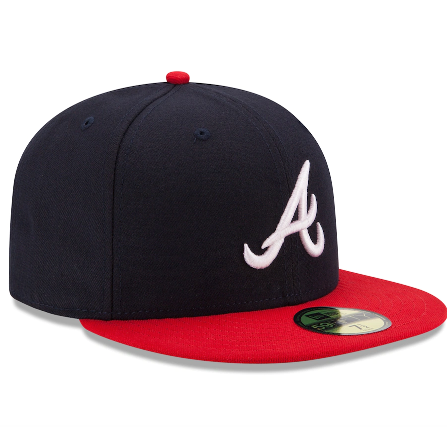 Men s Atlanta Braves New Era Navy Red Home Authentic Collection On-Field 59FIFTY Fitted Hat Official Team Hat Sports Fan Cap Official NFL Team Hat