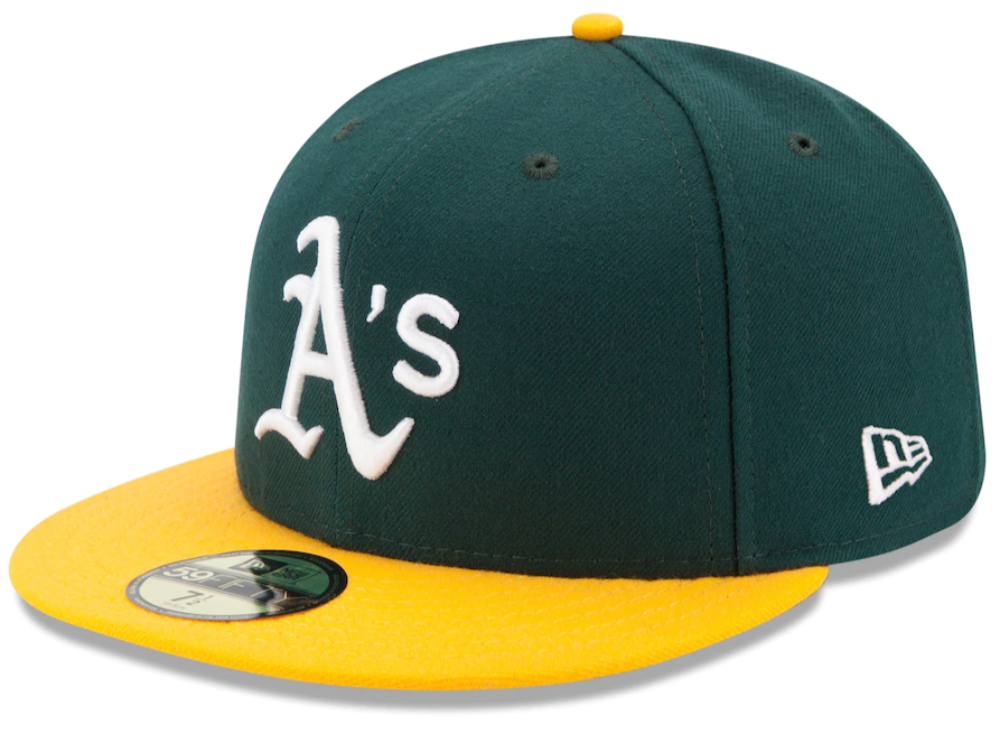 Men s Athletics New Era Green Yellow Home Authentic Collection On-Field 59FIFTY Fitted Hat Official Team Hat Sports Fan Cap Official NFL Team Hat