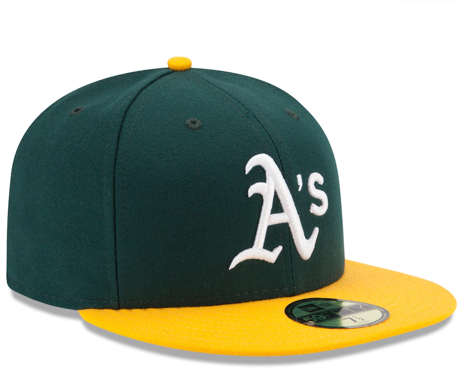 Men s Athletics New Era Green Yellow Home Authentic Collection On-Field 59FIFTY Fitted Hat Official Team Hat Sports Fan Cap Official NFL Team Hat