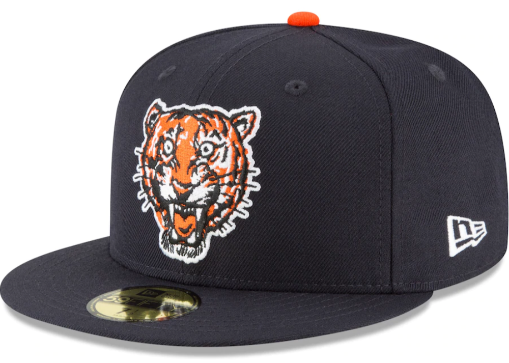 Men s Detroit Tigers New Era Navy Cooperstown Collection Wool 59FIFTY Fitted Hat Official Team Hat Sports Fan Cap Official NFL Team Hat Football Fan