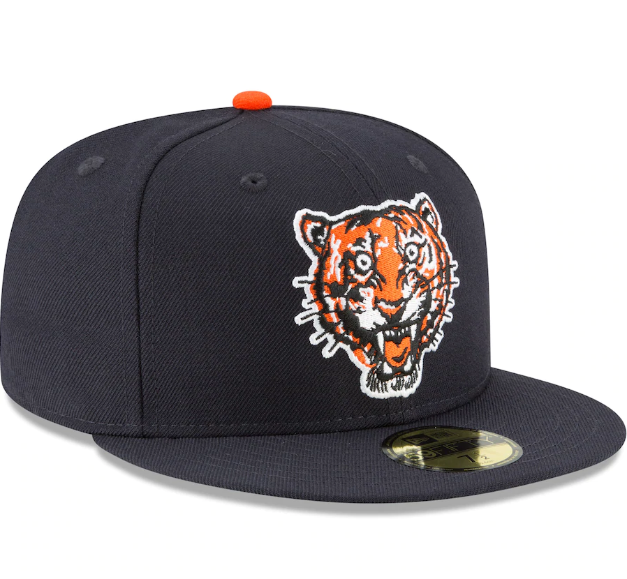 Men s Detroit Tigers New Era Navy Cooperstown Collection Wool 59FIFTY Fitted Hat Official Team Hat Sports Fan Cap Official NFL Team Hat Football Fan