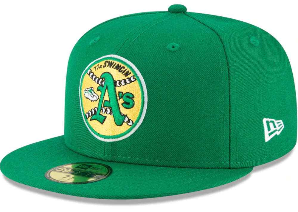 Men s Oakland Athletics New Era Green Cooperstown Collection Wool 59FIFTY Fitted Hat Official Team Hat Sports Fan Cap Official NFL Team Hat Football