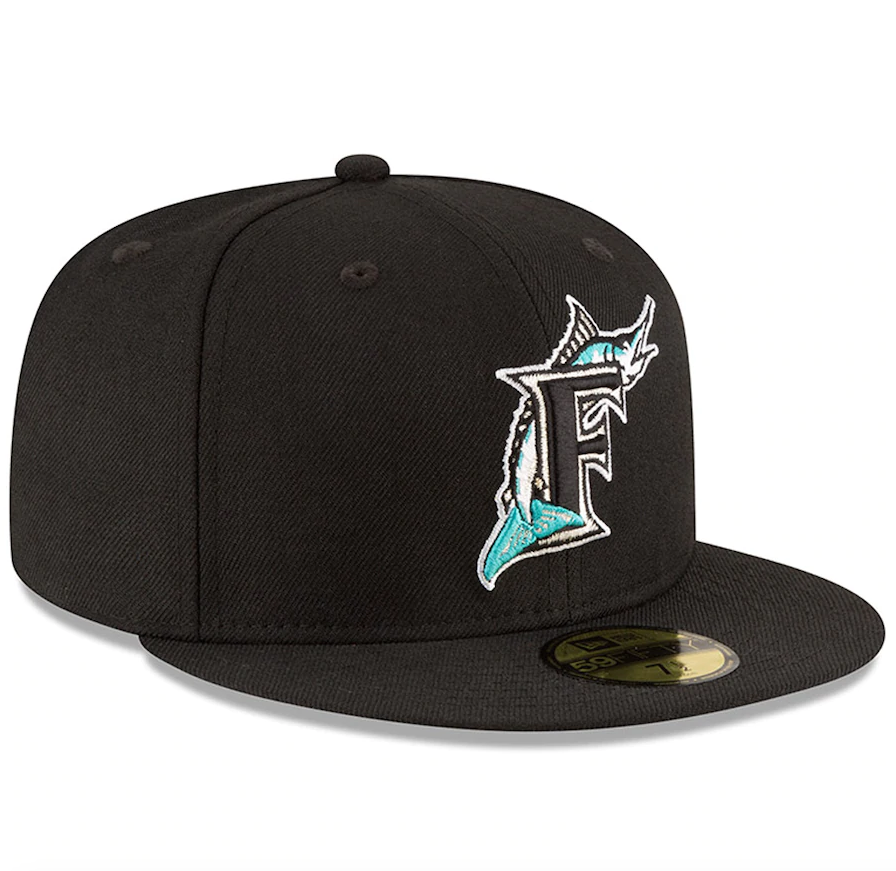 Men s Florida Marlins New Era Black 1997 World Series Wool 59FIFTY Fitted Hat Official Team Hat Sports Fan Cap Official NFL Team Hat Football Fan Cap