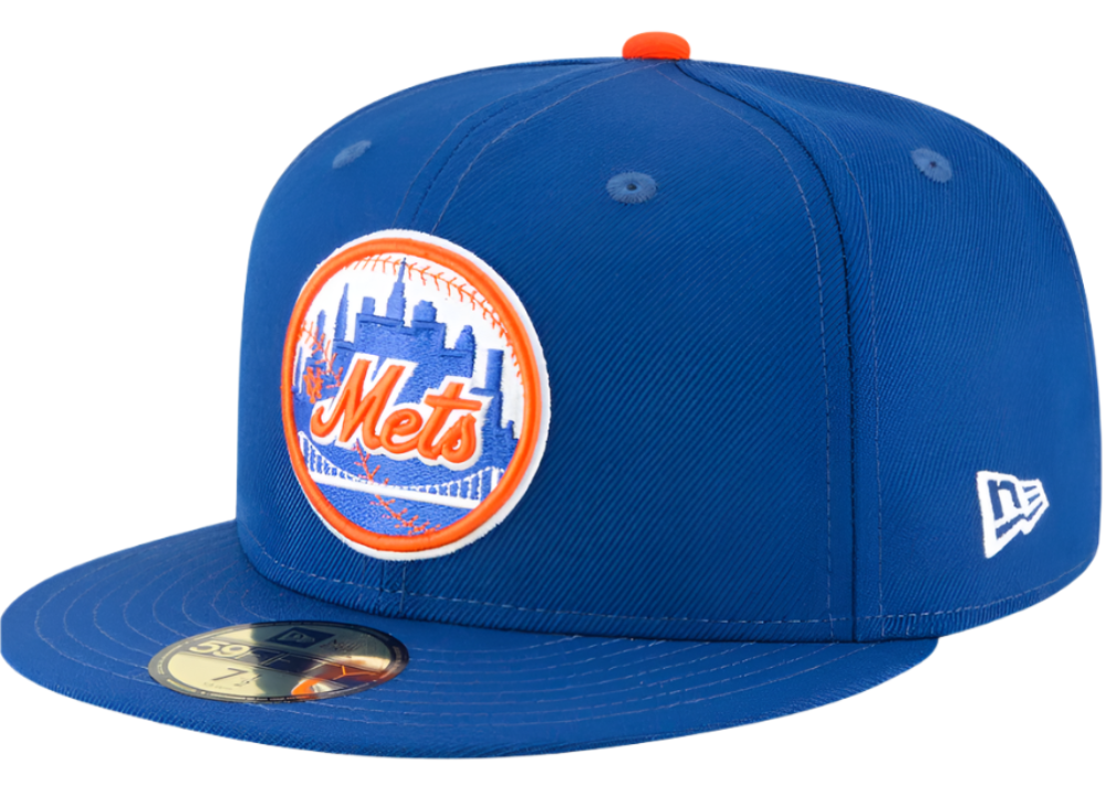 Men s New York Mets New Era Blue 1962 Cooperstown Collection Wool 59FIFTY Fitted Hat Official Team Hat Sports Fan Cap Official NFL Team Hat Football