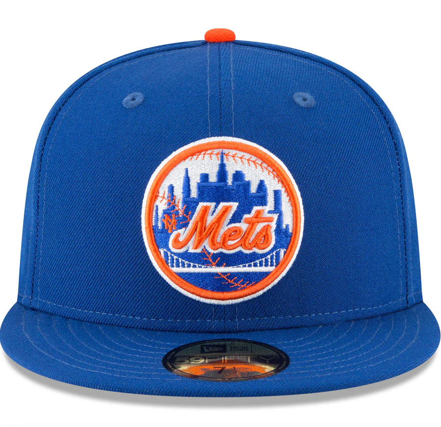 Men s New York Mets New Era Blue 1962 Cooperstown Collection Wool 59FIFTY Fitted Hat Official Team Hat Sports Fan Cap Official NFL Team Hat Football