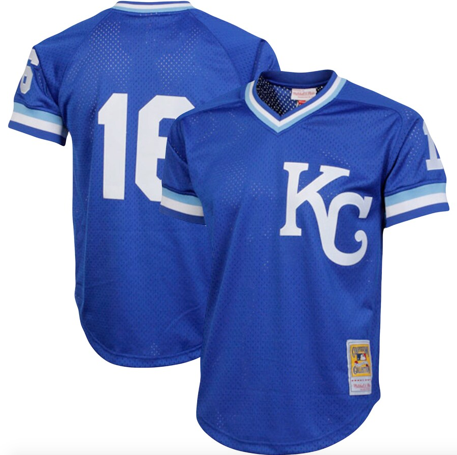 Men s Mitchell And Ness Authentic Replica Bo Jackson Kansas City Royals 1989 Blue Mesh Batting Practice Jersey Official Team Jersey Sports Fan