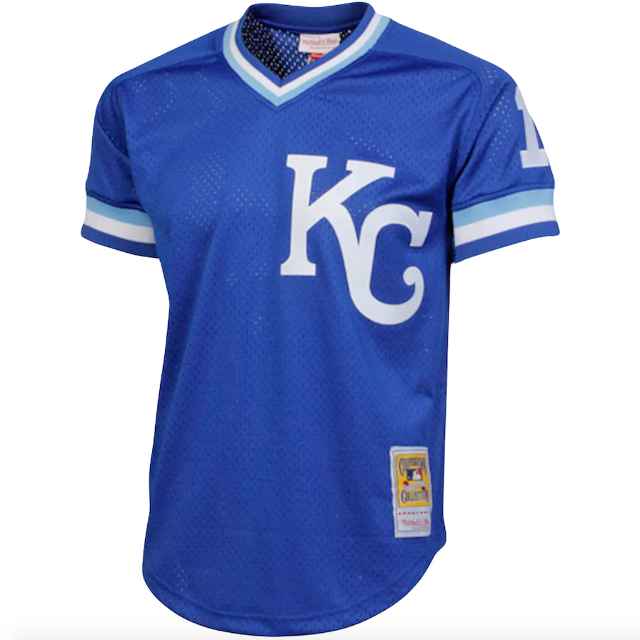 Men s Mitchell And Ness Authentic Replica Bo Jackson Kansas City Royals 1989 Blue Mesh Batting Practice Jersey Official Team Jersey Sports Fan