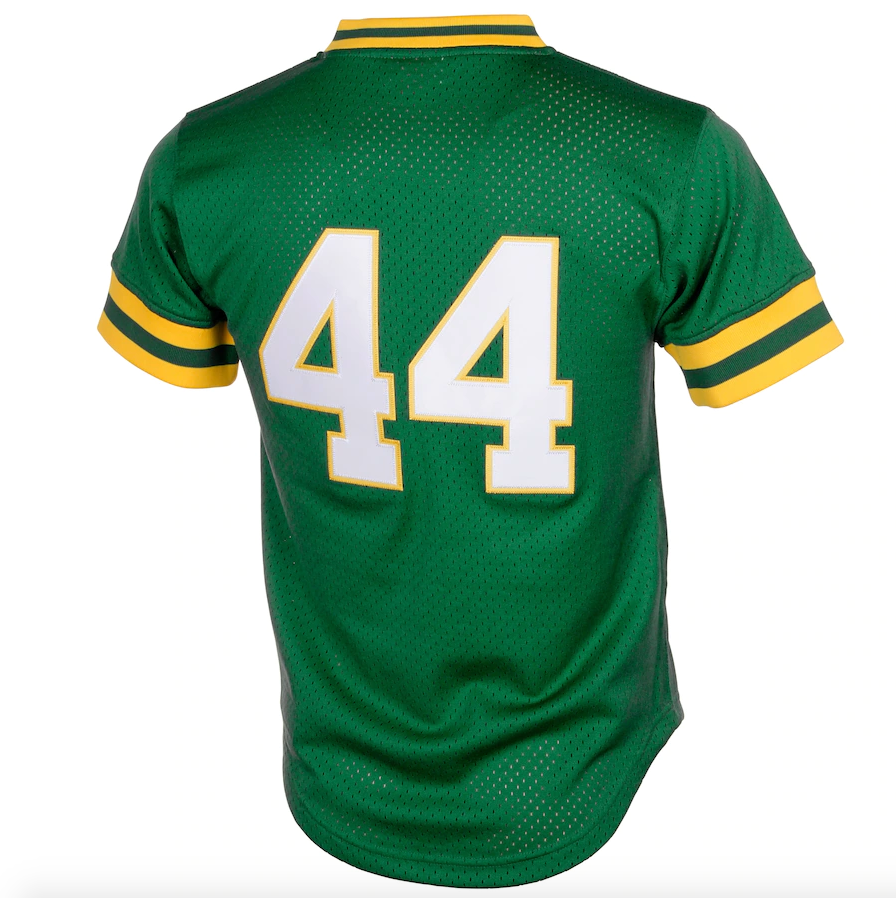 Men s Oakland Athletics Reggie Jackson Mitchell And Ness Green Cooperstown 1987 Mesh Batting Practice Jersey Official Team Jersey Sports Fan Apparel
