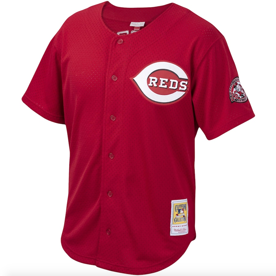 Men s Cincinnati Reds Ken Griffey Jr Mitchell And Ness Red Cooperstown Collection Batting Practice Jersey Official Team Jersey Sports Fan Apparel