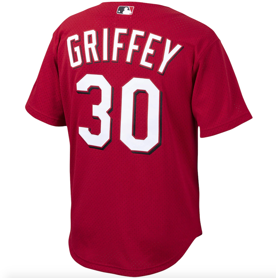 Men s Cincinnati Reds Ken Griffey Jr Mitchell And Ness Red Cooperstown Collection Batting Practice Jersey Official Team Jersey Sports Fan Apparel