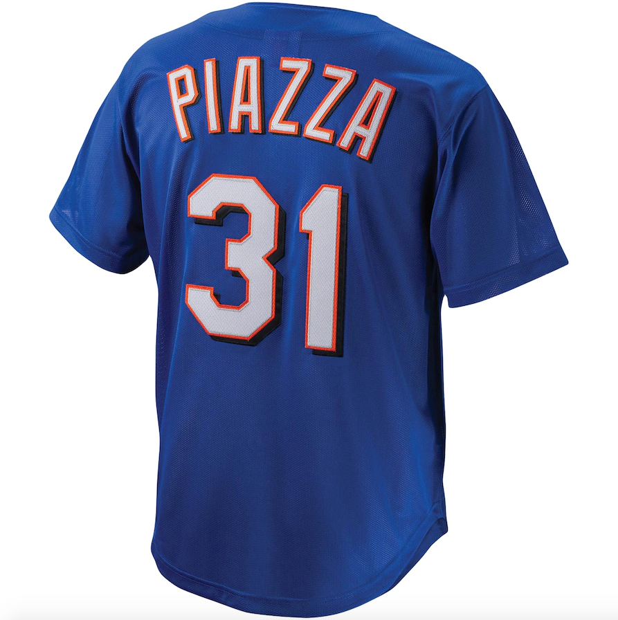 Men s Mitchell And Ness Mike Piazza New York Mets Royal Cooperstown Collection Batting Practice Jersey Official Team Jersey Sports Fan Apparel