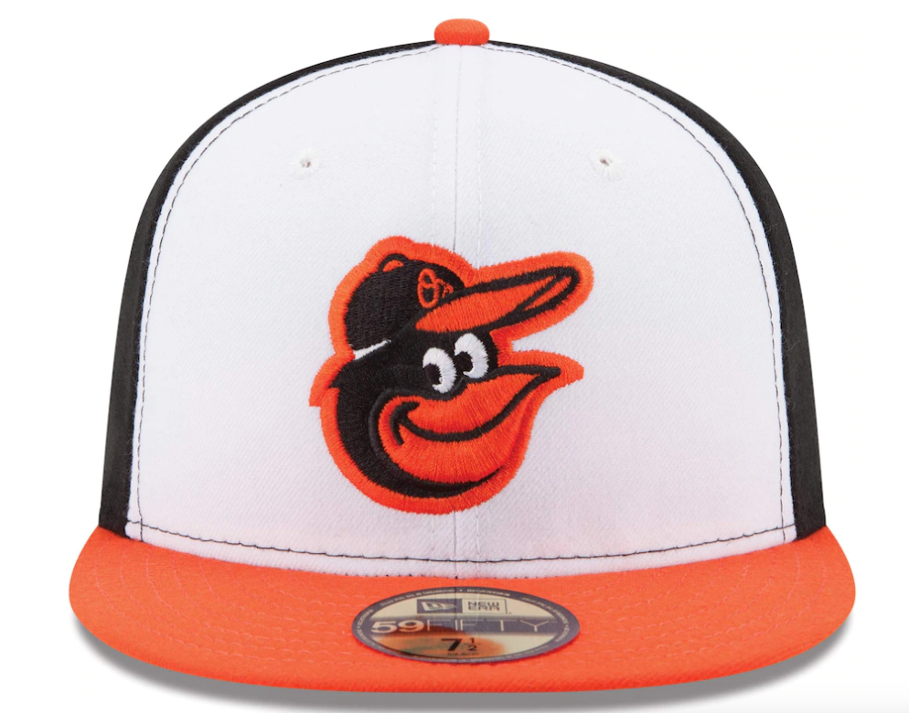 Men s Baltimore Orioles New Era White Orange Home Authentic Collection On-Field 59FIFTY Fitted Hat Official Team Hat Sports Fan Cap Official NFL Team