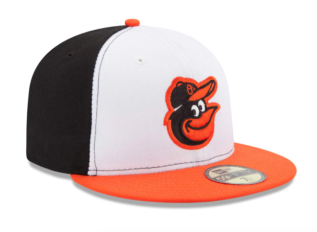 Men s Baltimore Orioles New Era White Orange Home Authentic Collection On-Field 59FIFTY Fitted Hat Official Team Hat Sports Fan Cap Official NFL Team