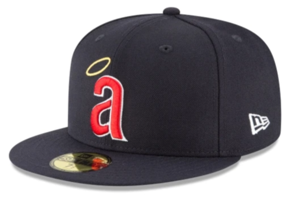 Men s California Angels New Era Navy 1971 Cooperstown Collection Wool 59FIFTY Fitted Hat Official Team Hat Sports Fan Cap Official NFL Team Hat