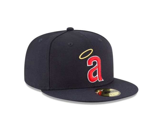 Men s California Angels New Era Navy 1971 Cooperstown Collection Wool 59FIFTY Fitted Hat Official Team Hat Sports Fan Cap Official NFL Team Hat